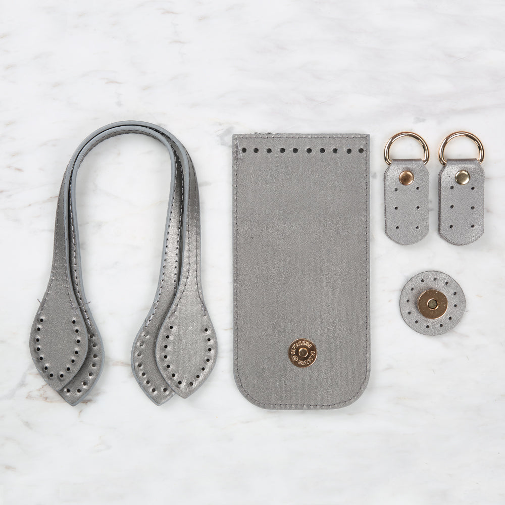 Knitme Fashion Çanta Kiti 8,5x17 cm Gümüş BA-0065